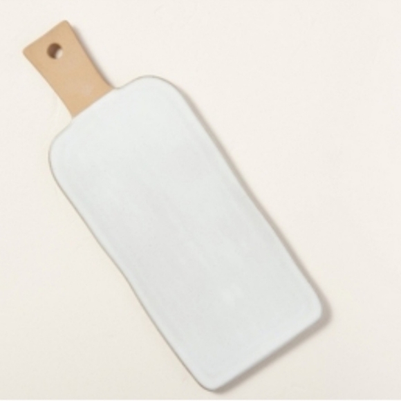Hearth & Hand with Magnolia Serving Board Stoneware with Cream with Tan handle - Picture 1 of 3